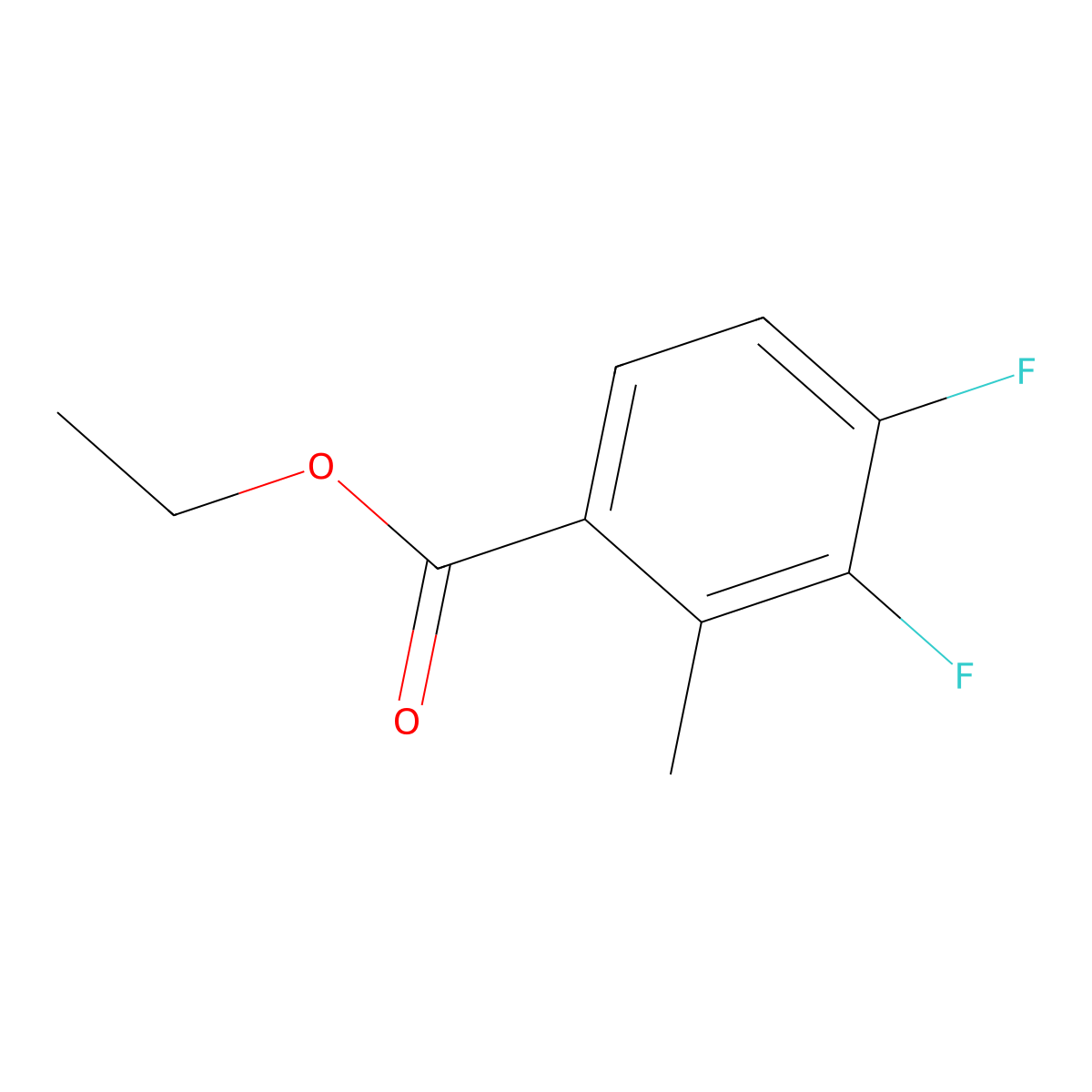 Ethyl 3,4-difluoro-2-methylbenzoate molecular structure, CAS 1352208-34-4