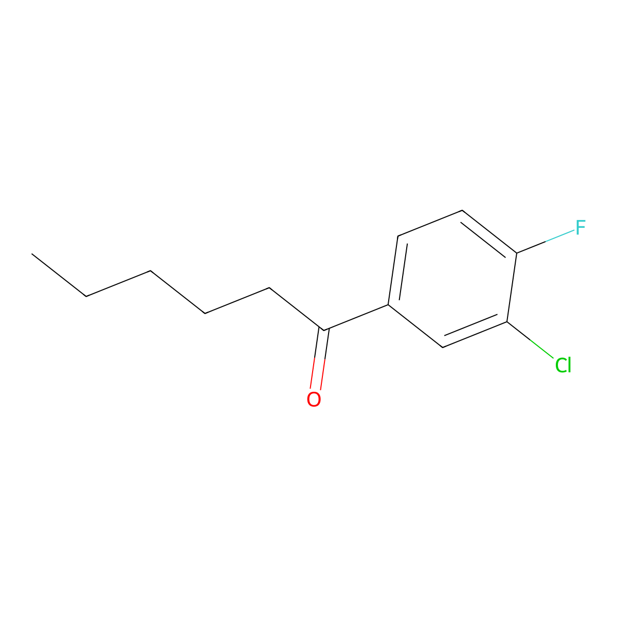 1-(3-Chloro-4-fluorophenyl)hexan-1-one molecular structure, CAS 1352208-39-9
