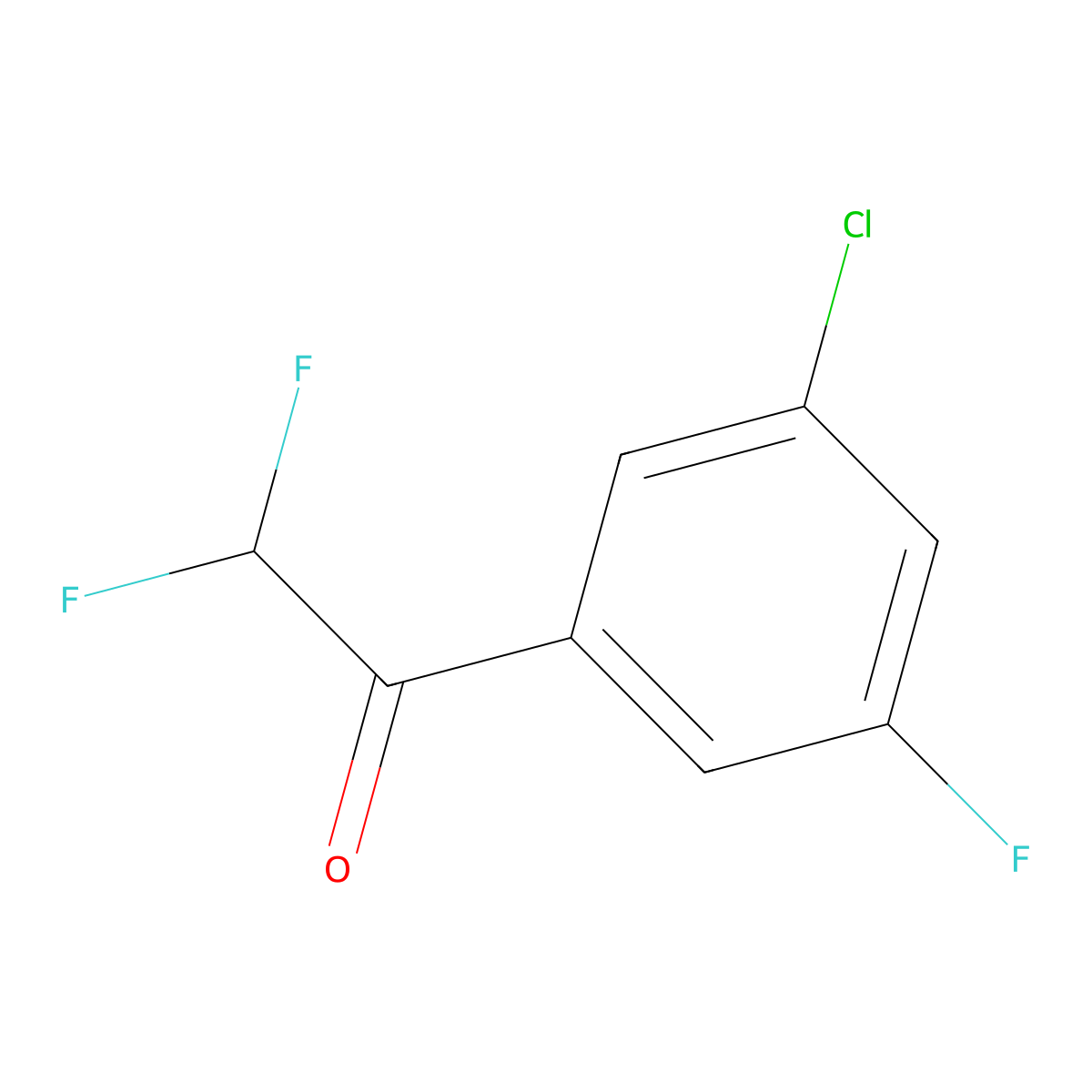 1-(3-Chloro-5-fluorophenyl)-2,2-difluoroethan-1-one molecular structure, CAS 1352208-84-4