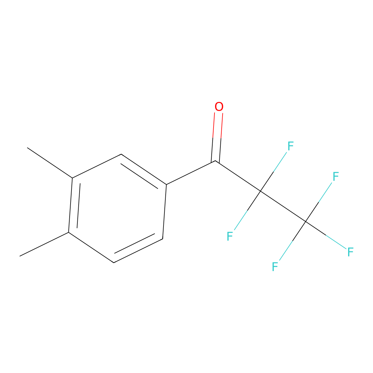 3',4'-Dimethyl-2,2,3,3,3-pentafluoropropiophenone molecular structure, CAS 1352208-87-7