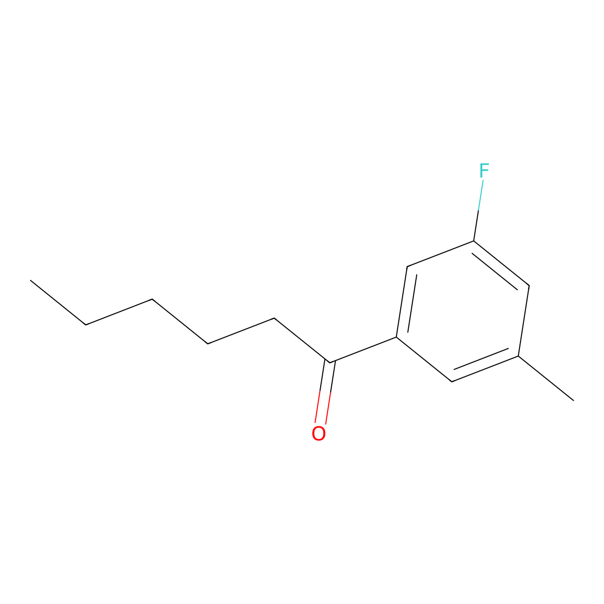1-(3-Fluoro-5-methylphenyl)hexan-1-one molecular structure, CAS 1352208-91-3