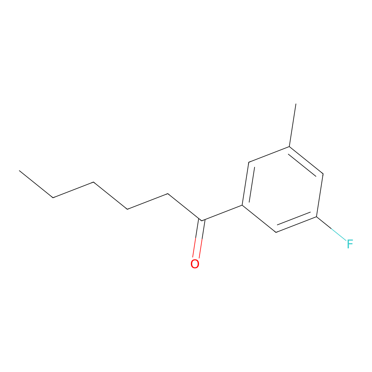 1-(3-Fluoro-5-methylphenyl)hexan-1-one molecular structure, CAS 1352208-91-3