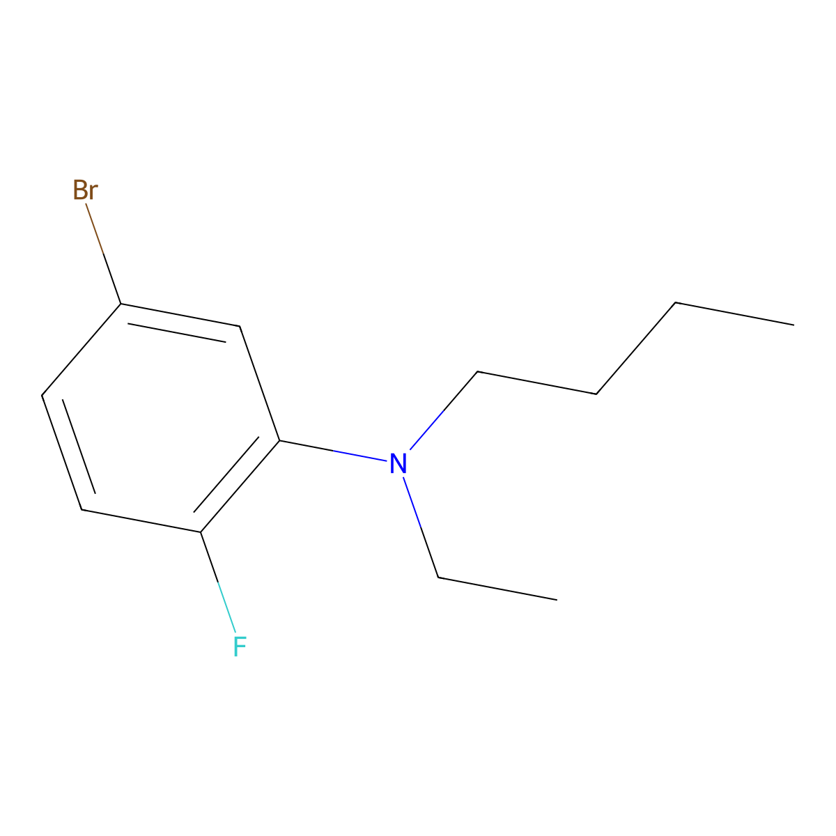 5-Bromo-N-butyl-N-ethyl-2-fluoroaniline molecular structure, CAS 1352208-93-5