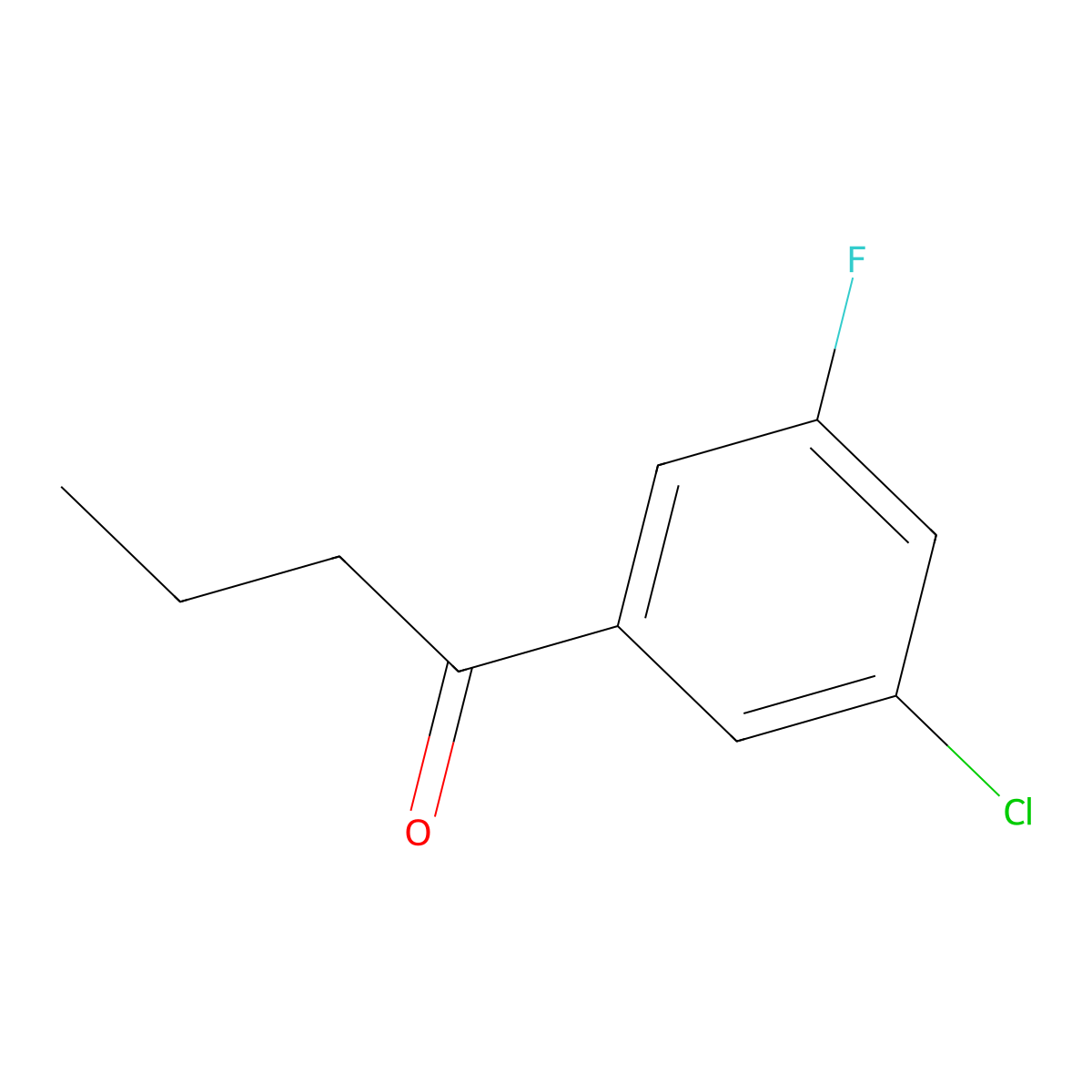 3'-Chloro-5'-fluorobutyrophenone molecular structure, CAS 1352208-98-0