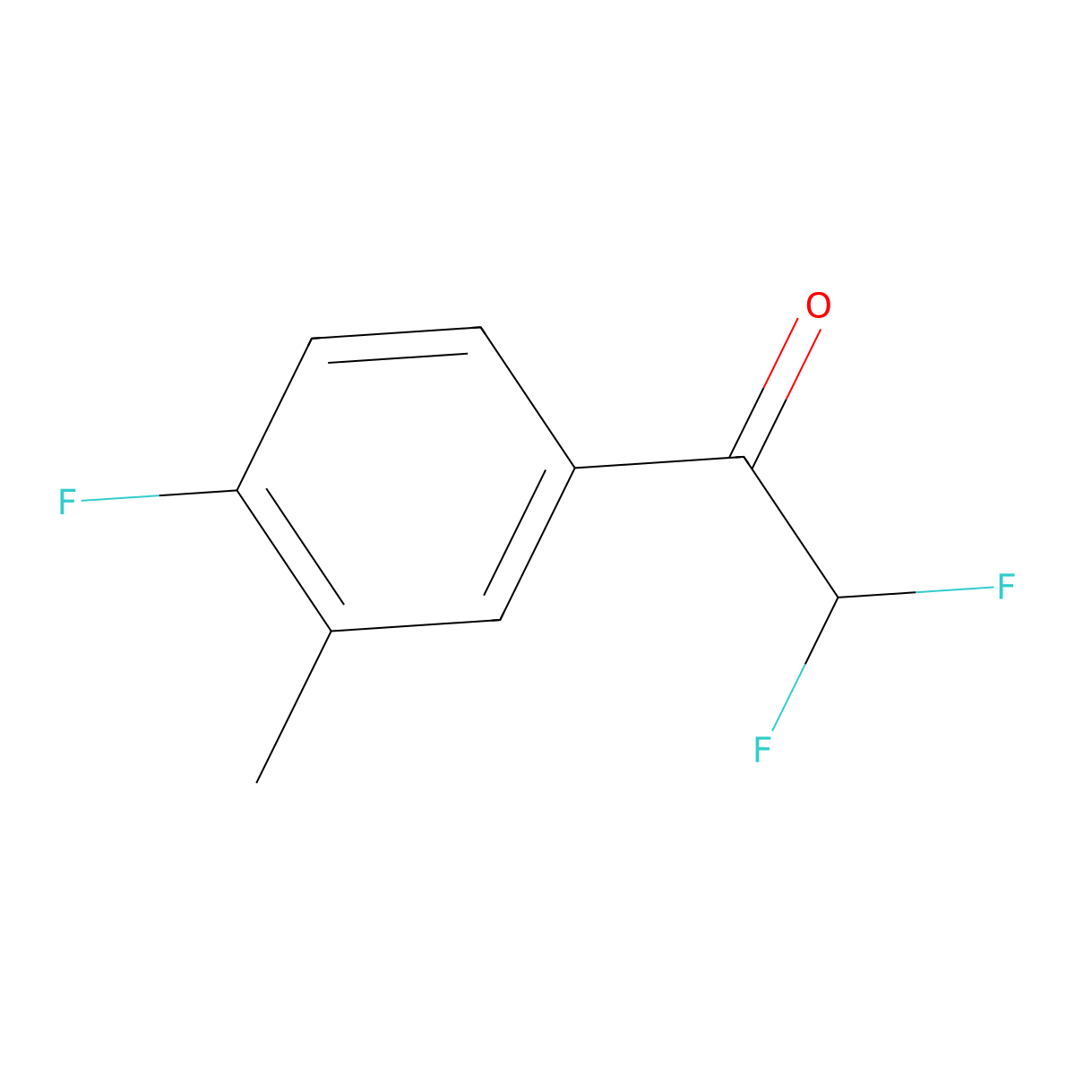 2,2-Difluoro-1-(4-fluoro-3-methylphenyl)ethanone molecular structure, CAS 1352209-09-6