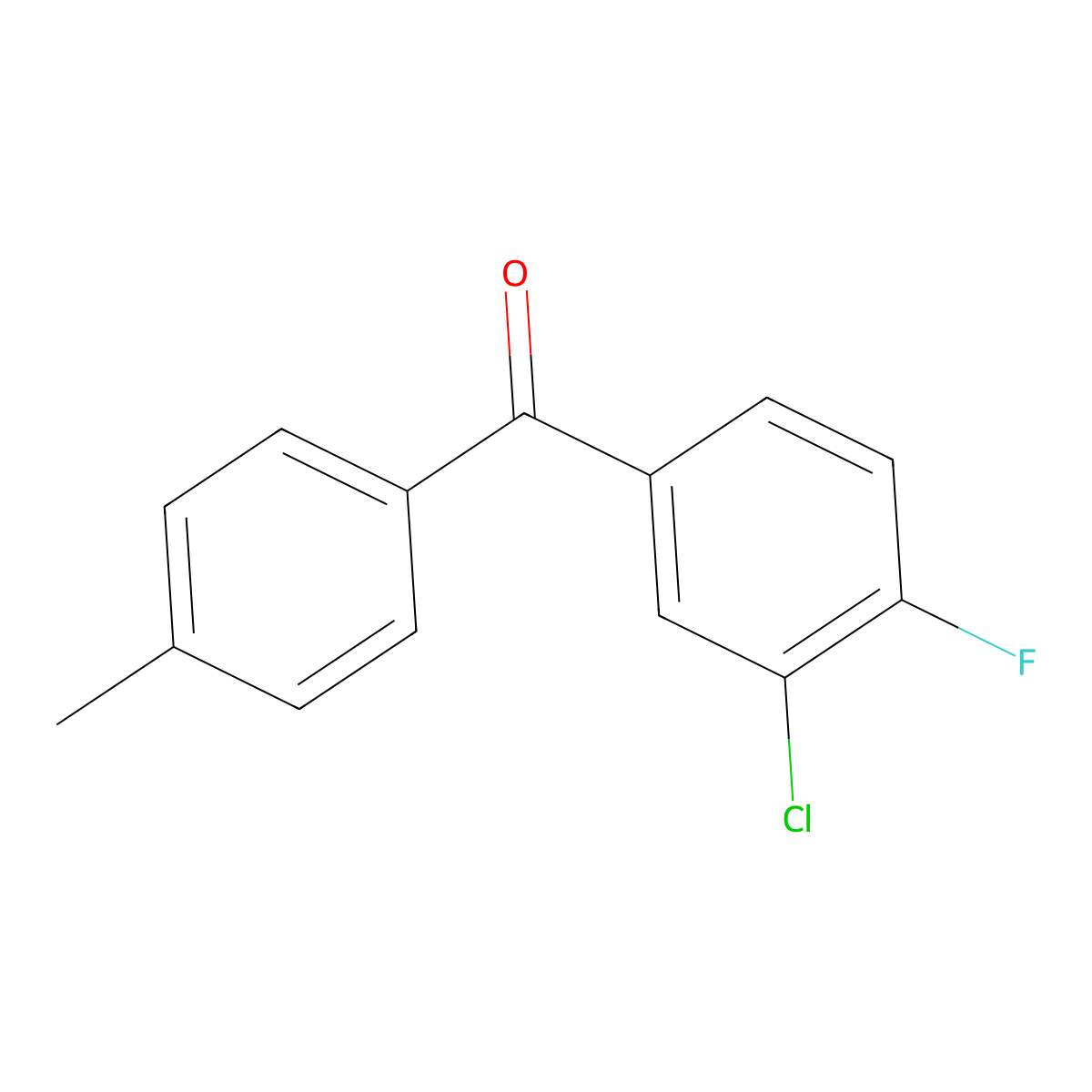 (3-chloro-4-fluorophenyl)(p-tolyl)Methanone molecular structure, CAS 1352209-12-1