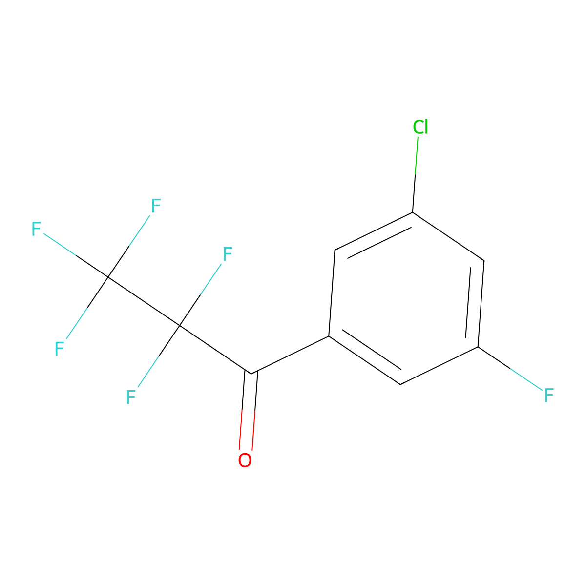 3'-Chloro-2,2,3,3,3,5'-hexafluoropropiophenone molecular structure, CAS 1352209-41-6