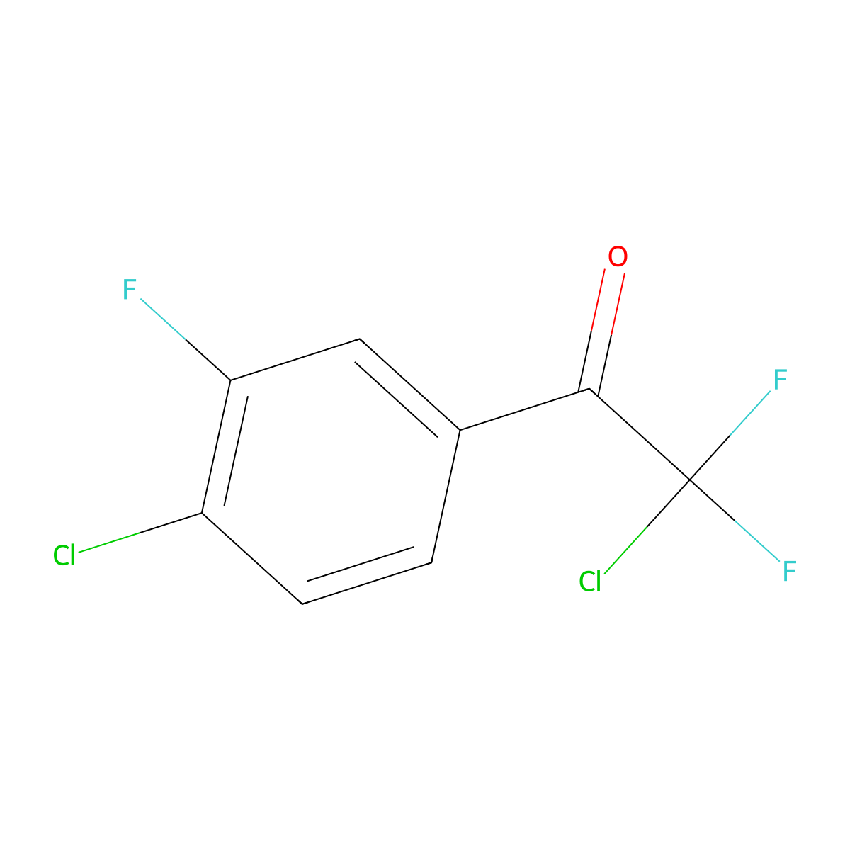 2-Chloro-1-(4-chloro-3-fluorophenyl)-2,2-difluoroethanone molecular structure, CAS 1352209-43-8