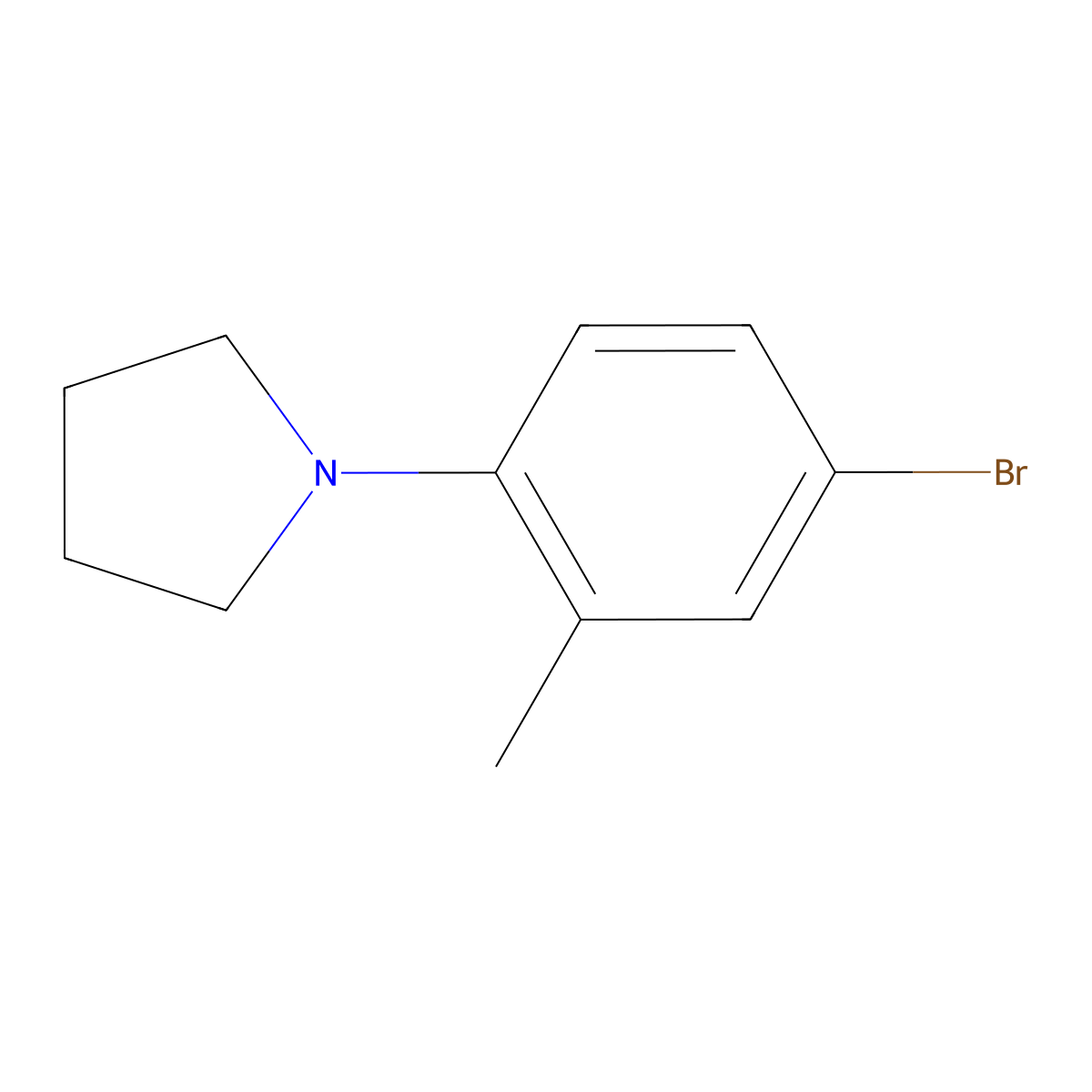 1-(4-Bromo-2-methylphenyl)pyrrolidine molecular structure, CAS 1352209-63-2