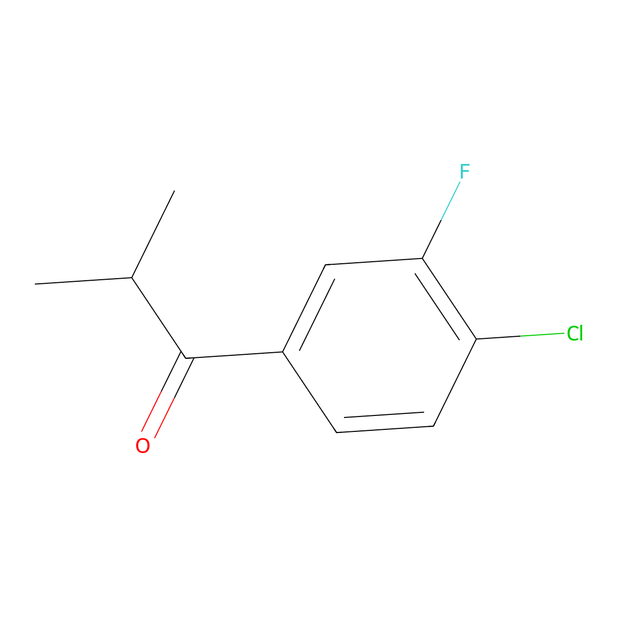 1-(4-Chloro-3-fluorophenyl)-2-methylpropan-1-one molecular structure, CAS 1352209-74-5