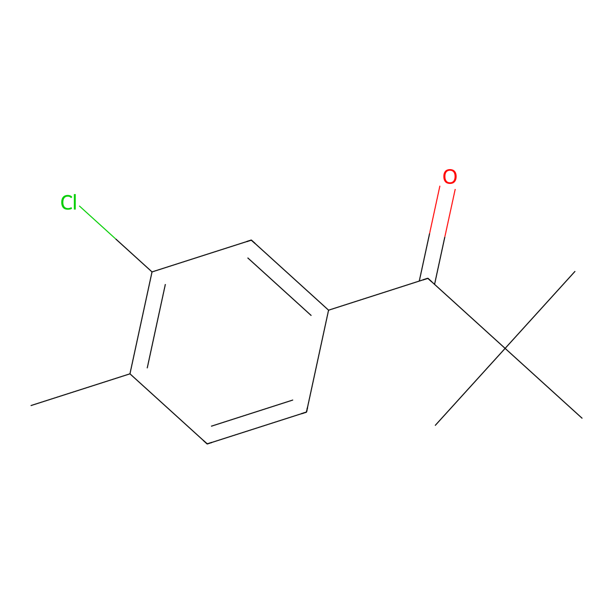1-(3-Chloro-4-methylphenyl)-2,2-dimethyl-1-propanone molecular structure, CAS 1352210-08-2