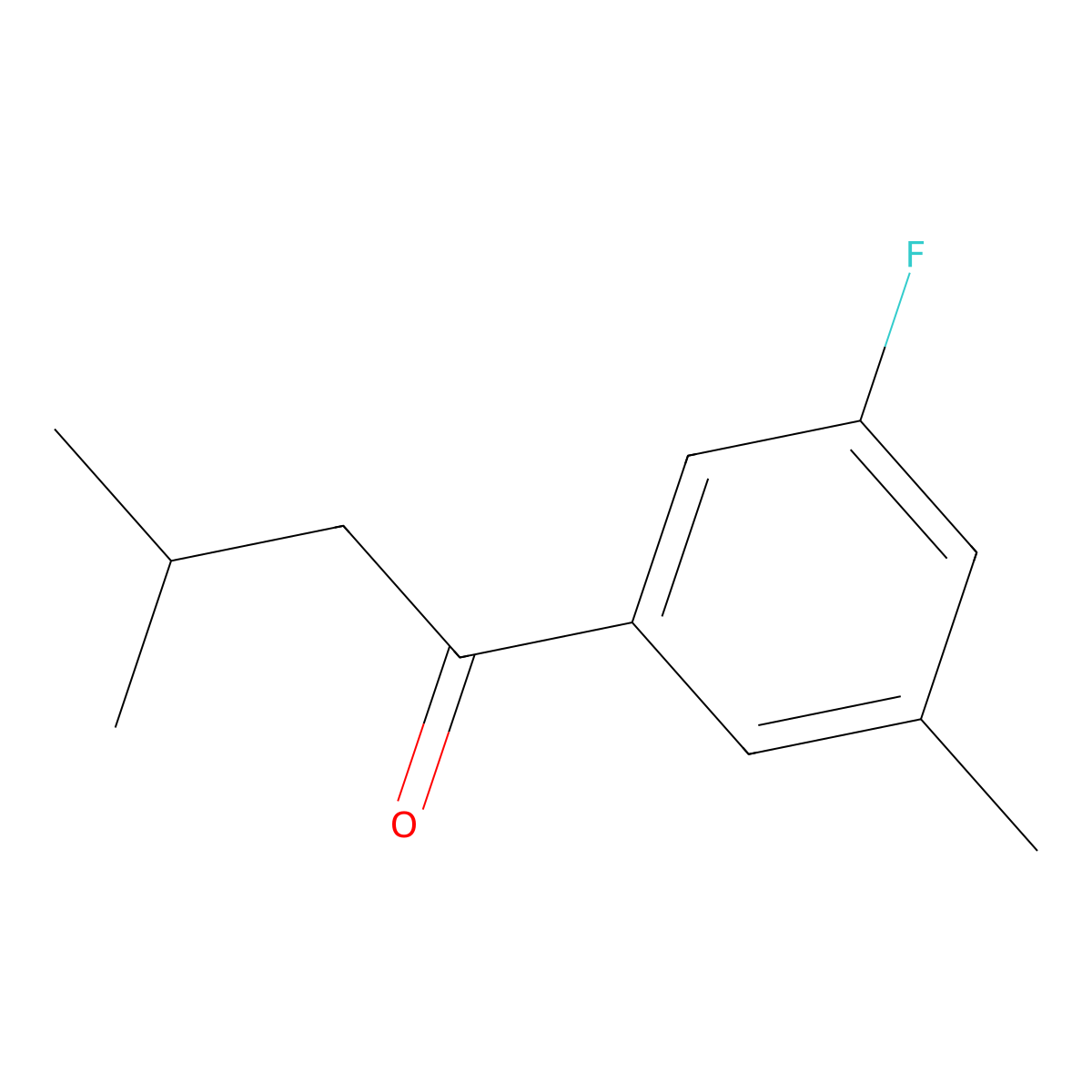 1-(3-Fluoro-5-methylphenyl)-3-methylbutan-1-one molecular structure, CAS 1352210-11-7