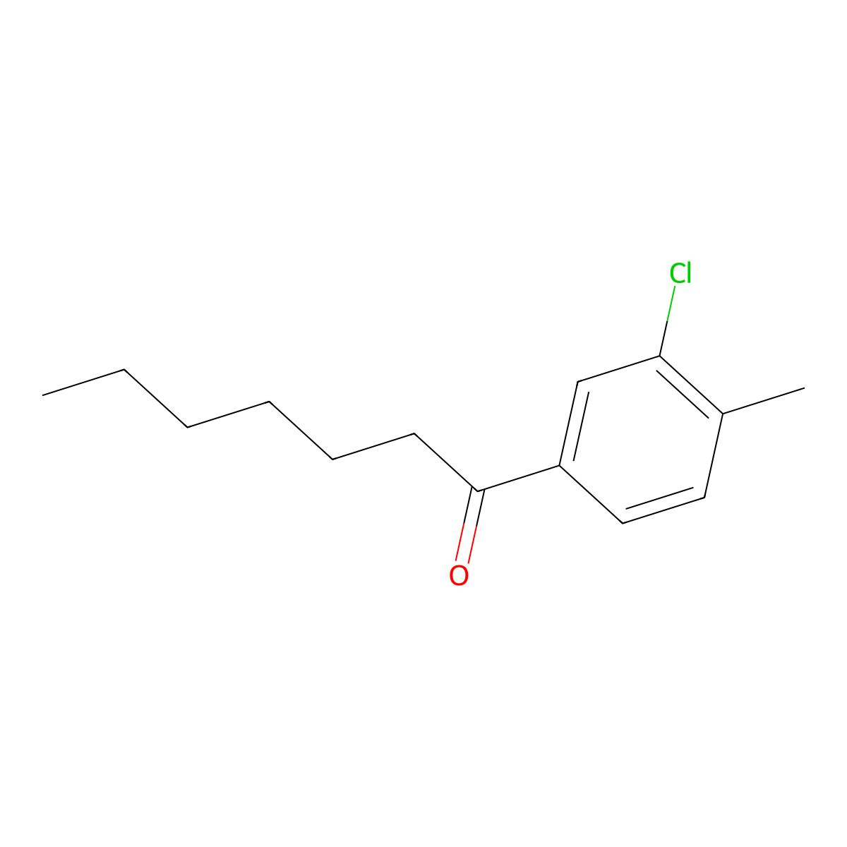 1-(3-Chloro-4-methylphenyl)heptan-1-one molecular structure, CAS 1352210-36-6