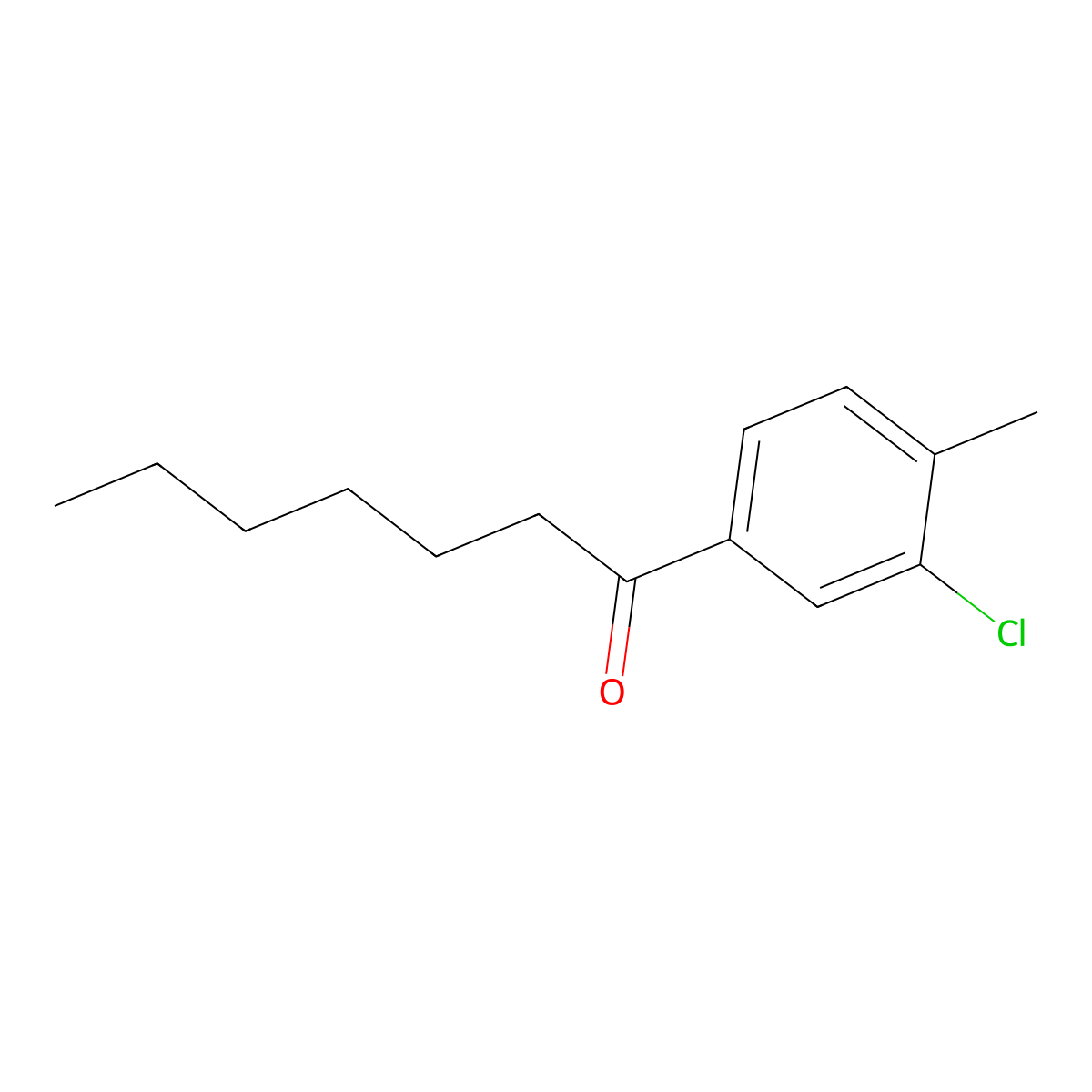 1-(3-Chloro-4-methylphenyl)heptan-1-one molecular structure, CAS 1352210-36-6