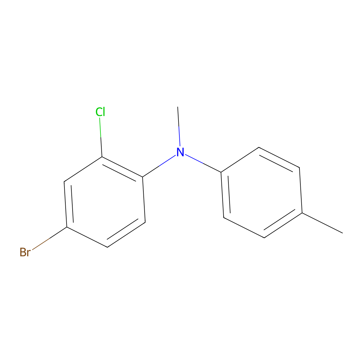 4-Bromo-2-chloro-N-methyl-N-(4-methylphenyl)aniline molecular structure, CAS 1352210-48-0