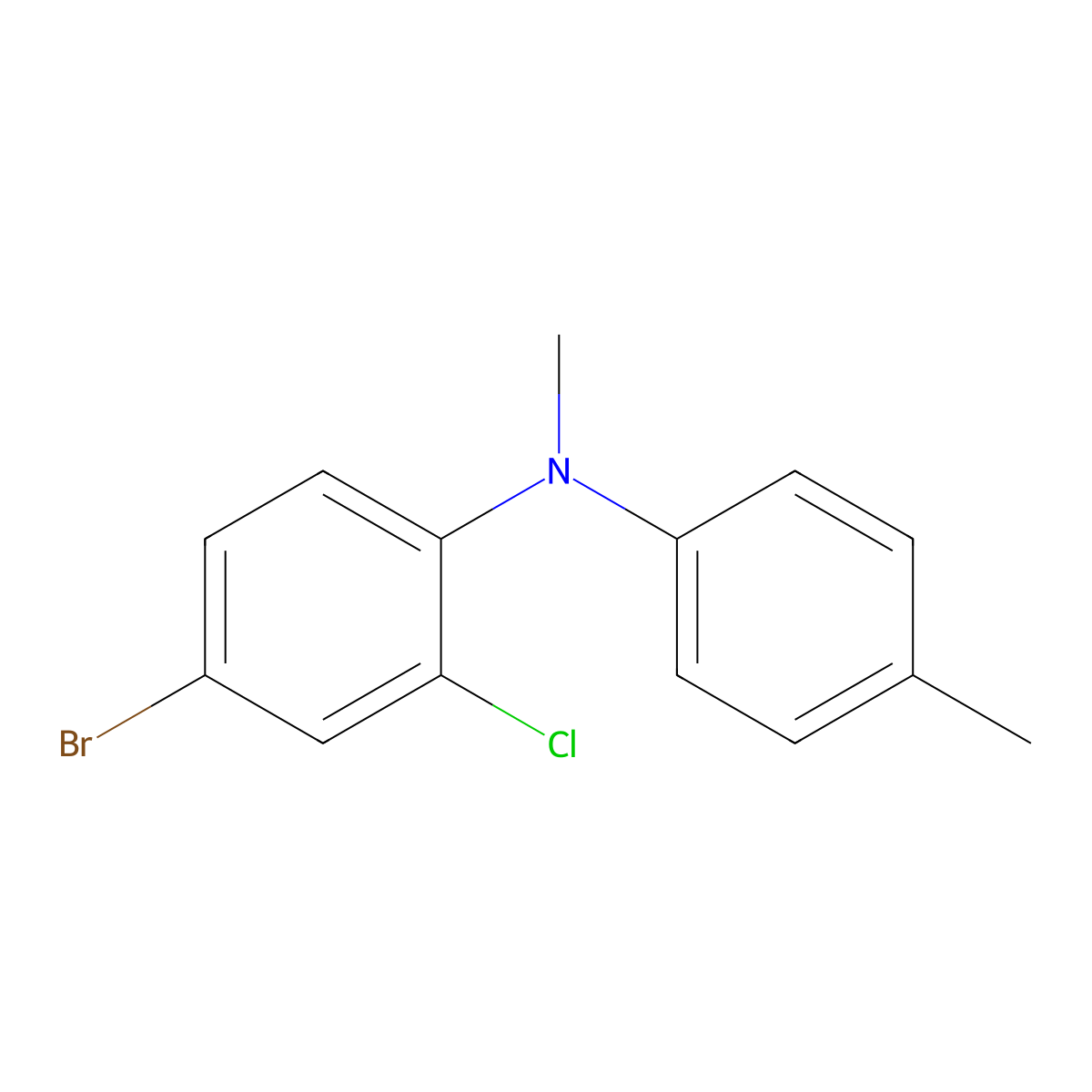 4-Bromo-2-chloro-N-methyl-N-(4-methylphenyl)aniline molecular structure, CAS 1352210-48-0