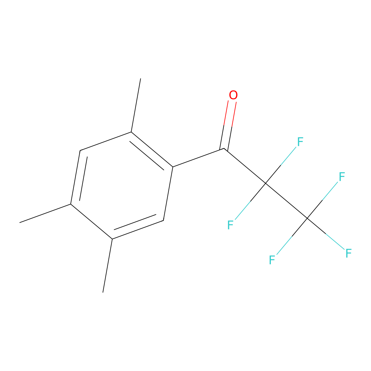 2',4',5'-Trimethyl-2,2,3,3,3-pentafluoropropiophenone molecular structure, CAS 1352214-16-4