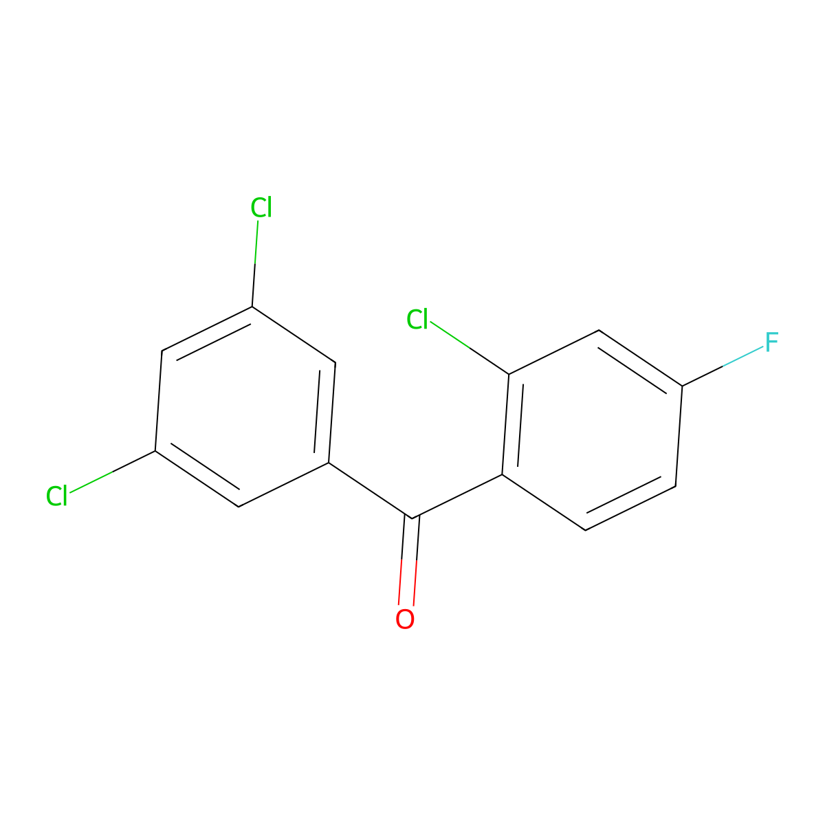 (2-Chloro-4-fluorophenyl)(3,5-dichlorophenyl)methanone molecular structure, CAS 1352214-71-1