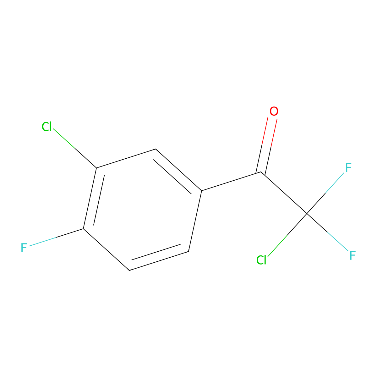 2-Chloro-1-(3-chloro-4-fluorophenyl)-2,2-difluoroethanone molecular structure, CAS 1352215-03-2