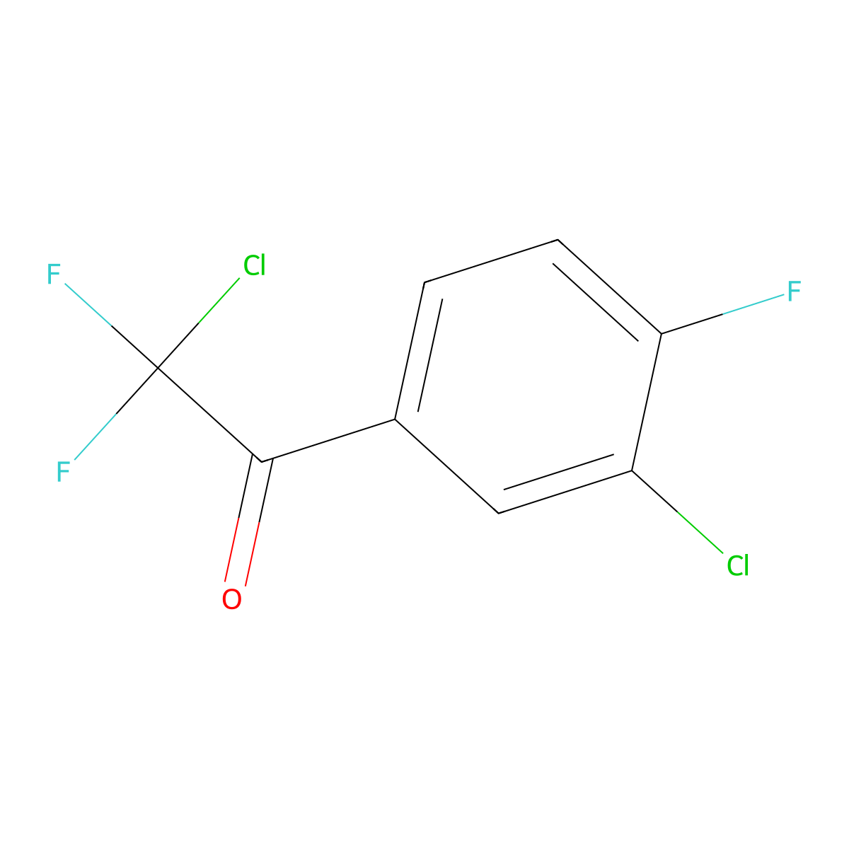 2-Chloro-1-(3-chloro-4-fluorophenyl)-2,2-difluoroethanone molecular structure, CAS 1352215-03-2