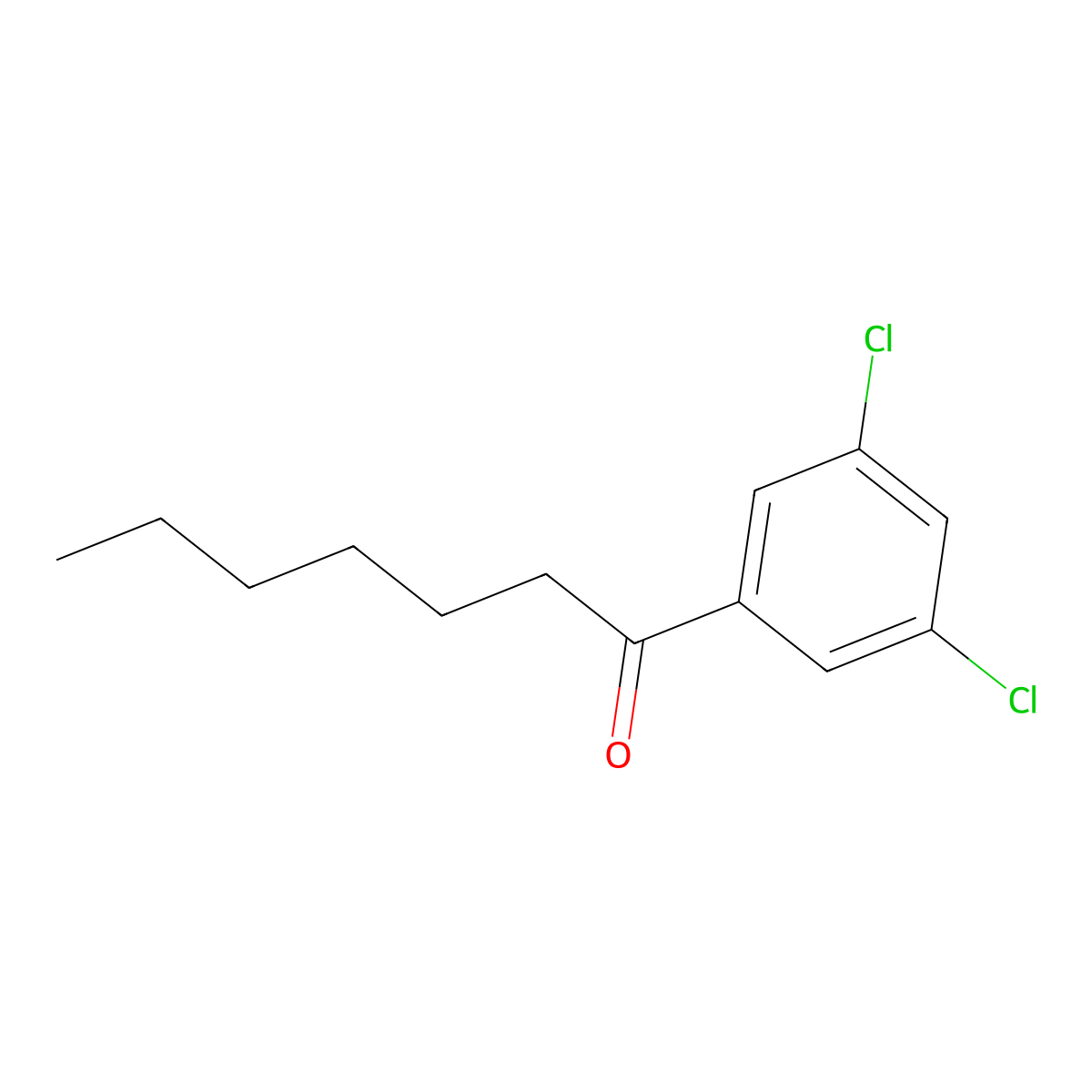 1-(3,5-Dichlorophenyl)heptan-1-one molecular structure, CAS 1352215-07-6