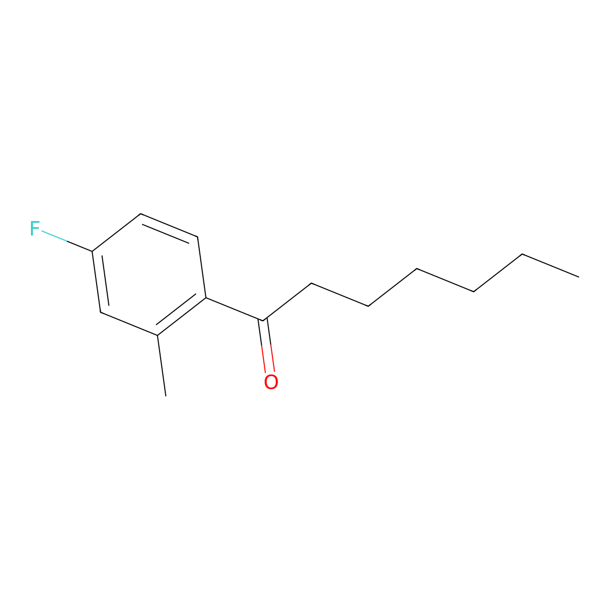 1-(4-Fluoro-2-methylphenyl)heptan-1-one molecular structure, CAS 1352215-26-9