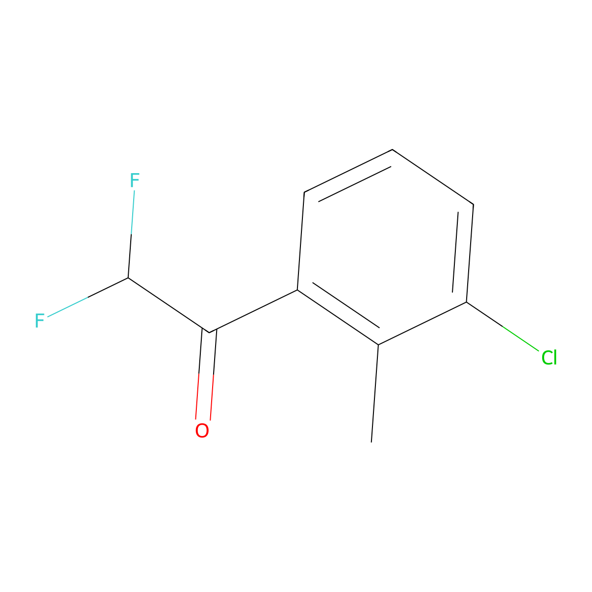 1-(3-Chloro-2-methylphenyl)-2,2-difluoroethanone molecular structure, CAS 1352215-89-4