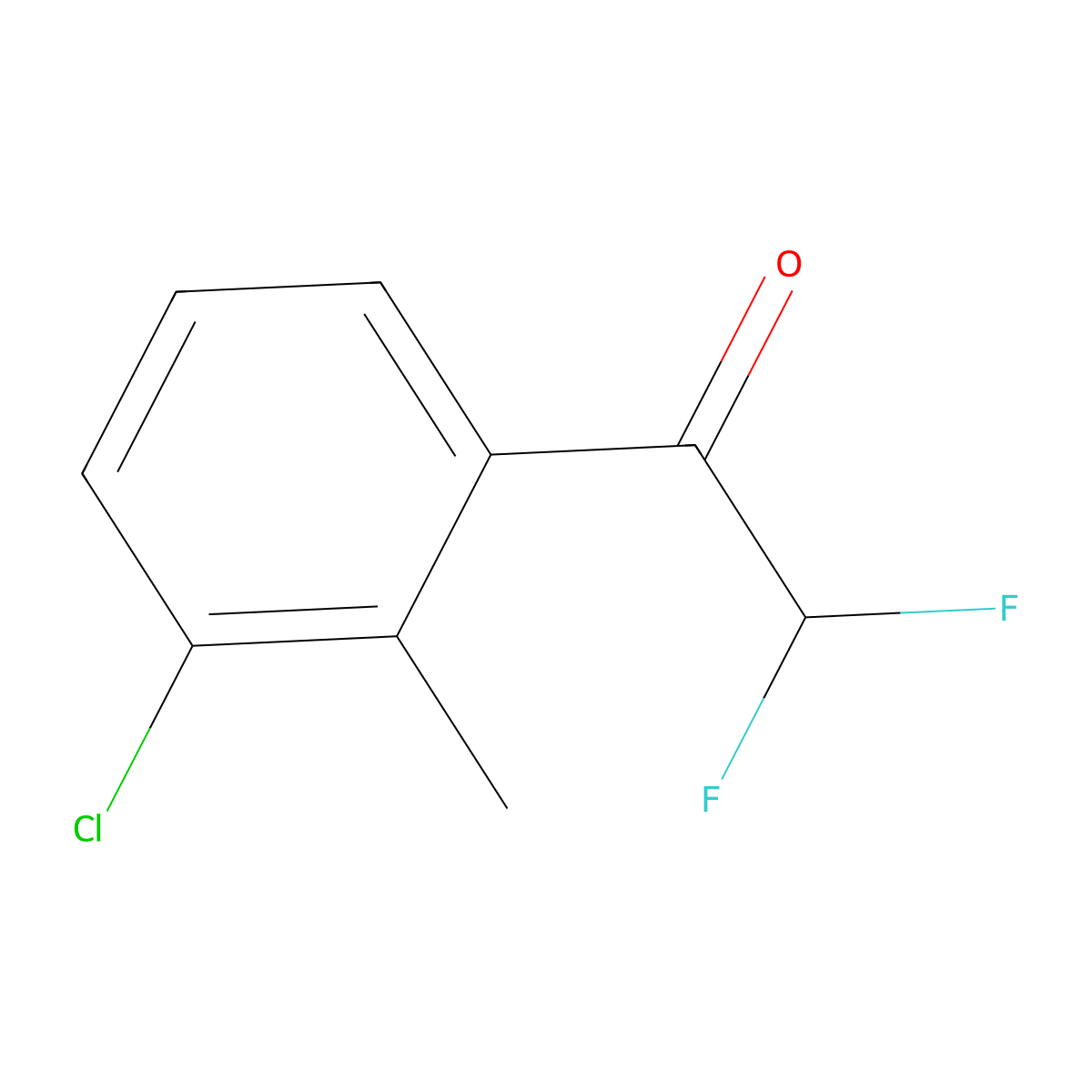 1-(3-Chloro-2-methylphenyl)-2,2-difluoroethanone molecular structure, CAS 1352215-89-4