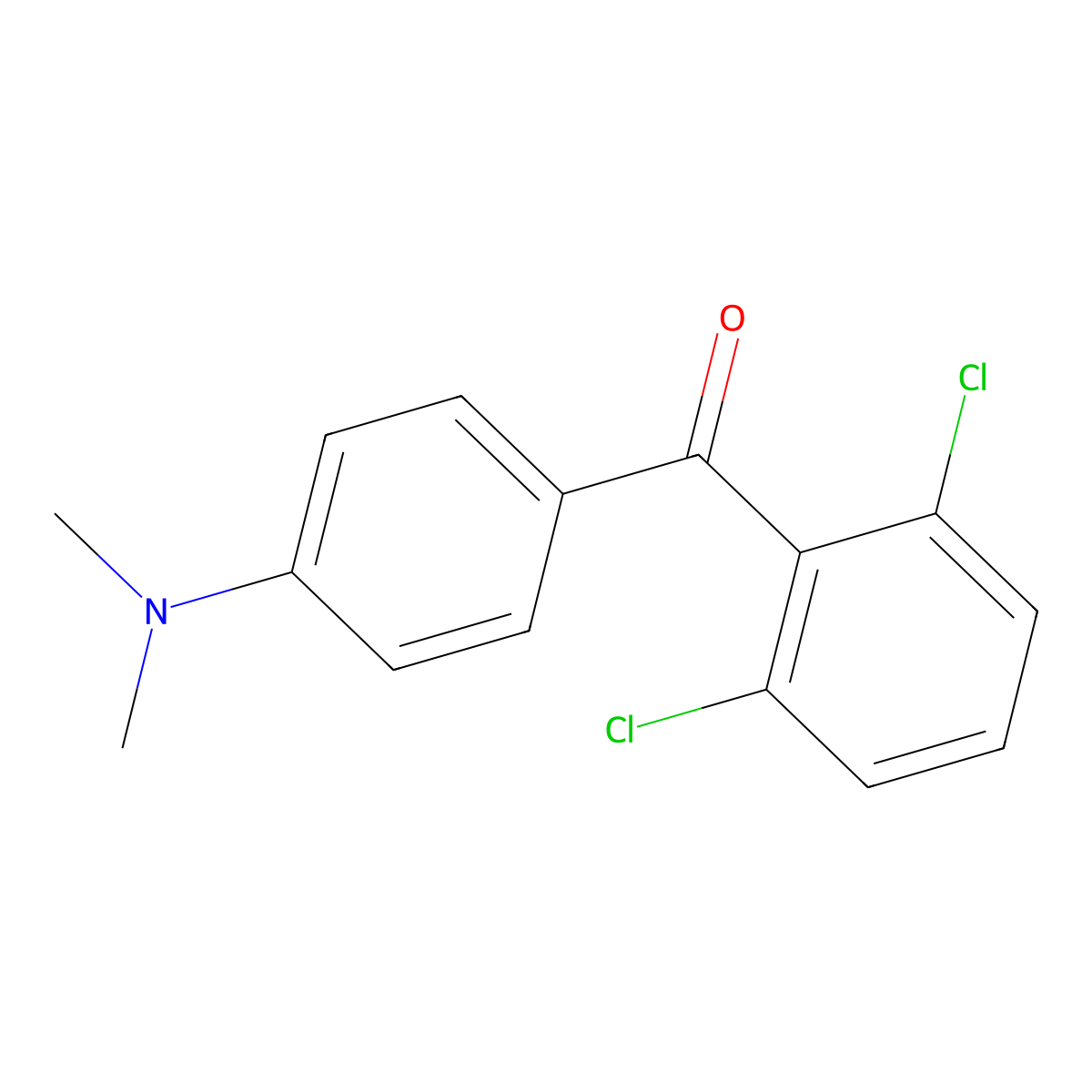 (2,6-Dichlorophenyl)[4-(dimethylamino)phenyl]methanone molecular structure, CAS 1352215-90-7