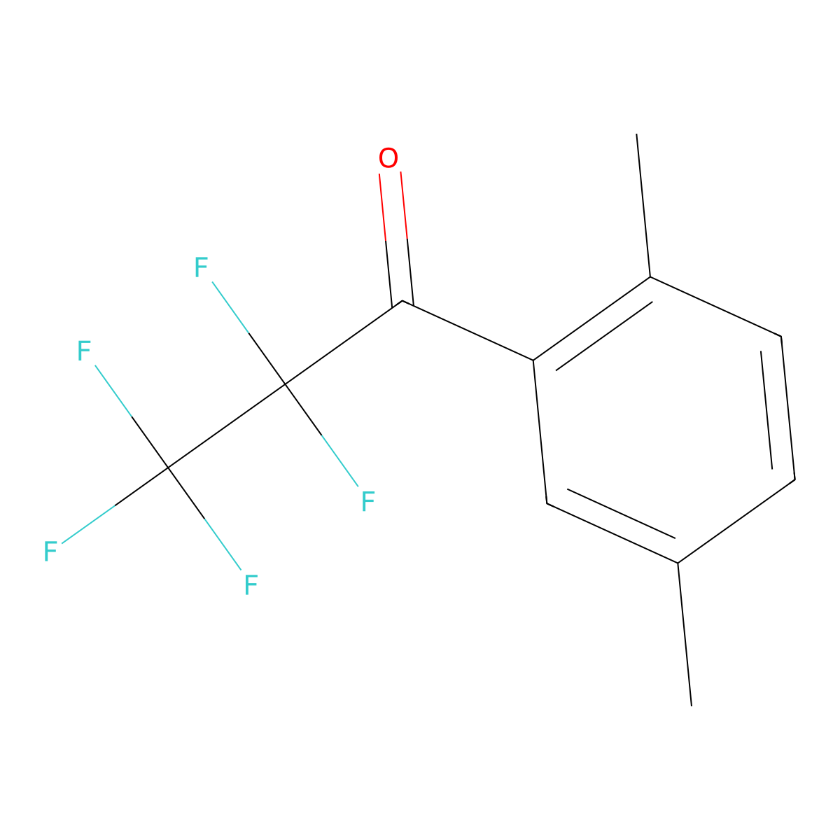 2',5'-Dimethyl-2,2,3,3,3-pentafluoropropiophenone molecular structure, CAS 1352216-20-6