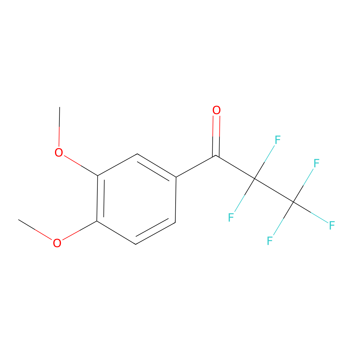 1-(3,4-Dimethoxyphenyl)-2,2,3,3,3-pentafluoropropan-1-one molecular structure, CAS 1352217-17-4