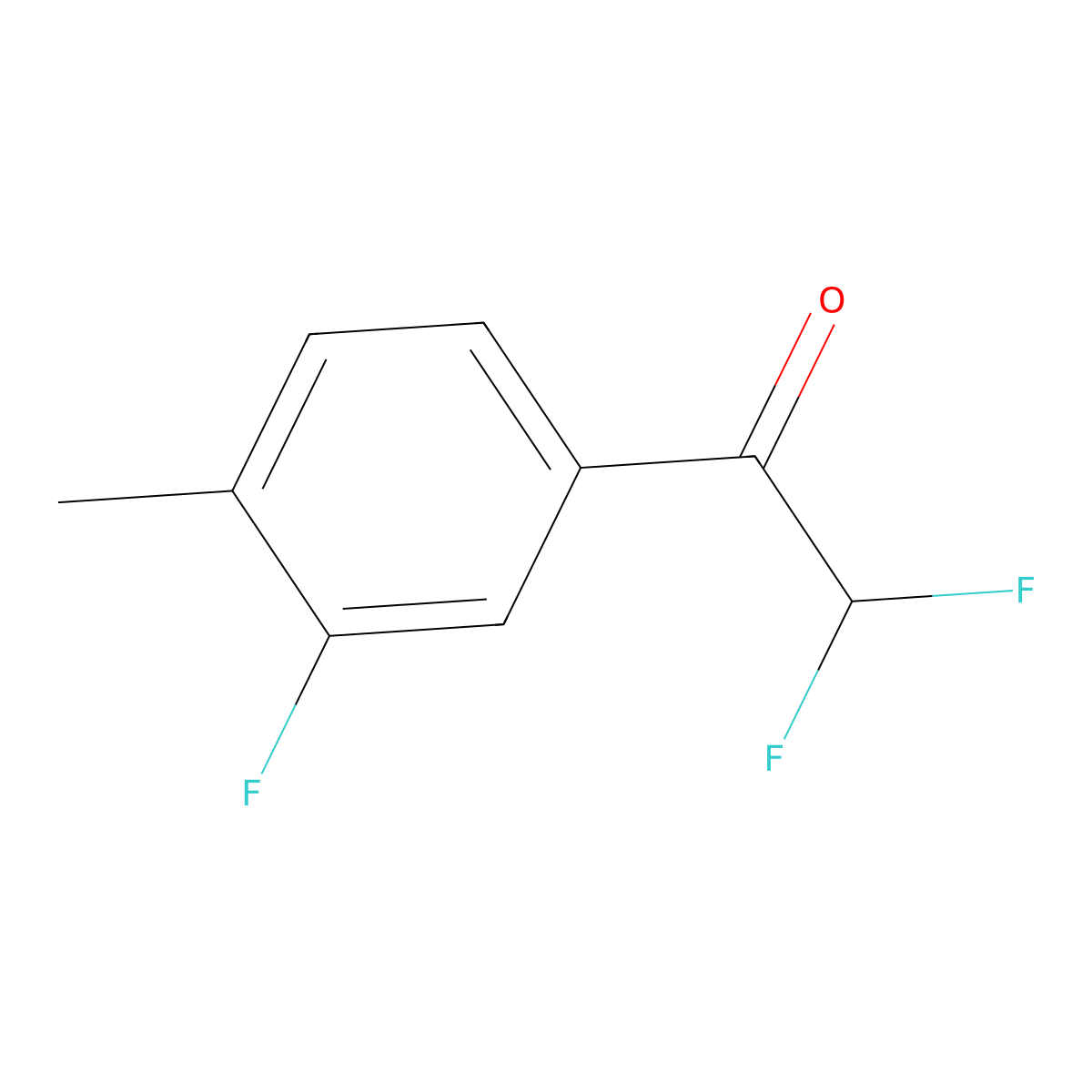 2,2-Difluoro-1-(3-fluoro-4-methylphenyl)ethanone molecular structure, CAS 1352217-39-0
