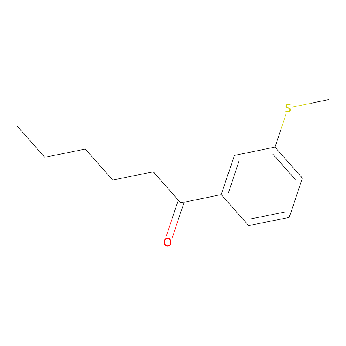 1-(3-Methylsulfanylphenyl)hexan-1-one molecular structure, CAS 1352217-48-1