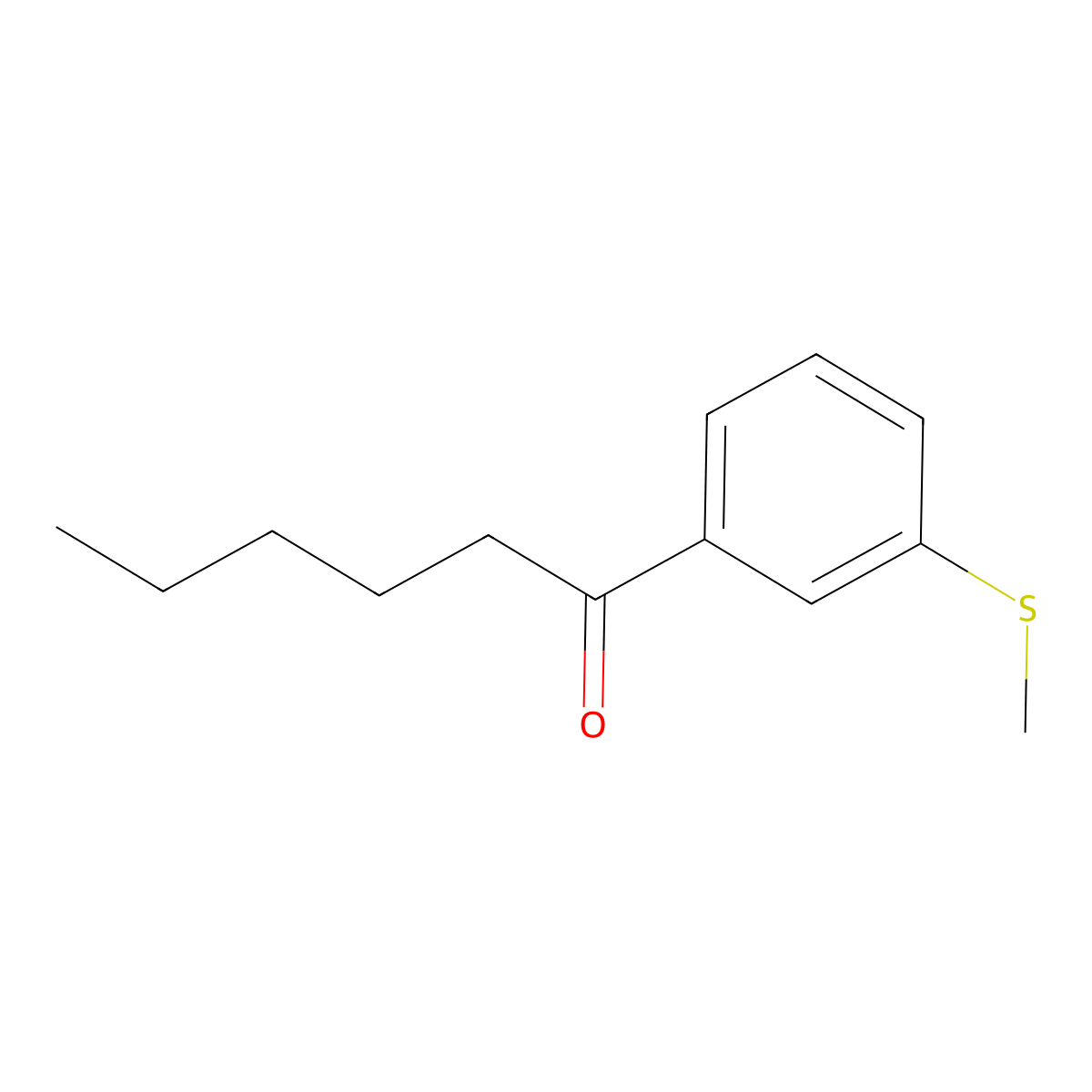 1-(3-Methylsulfanylphenyl)hexan-1-one molecular structure, CAS 1352217-48-1