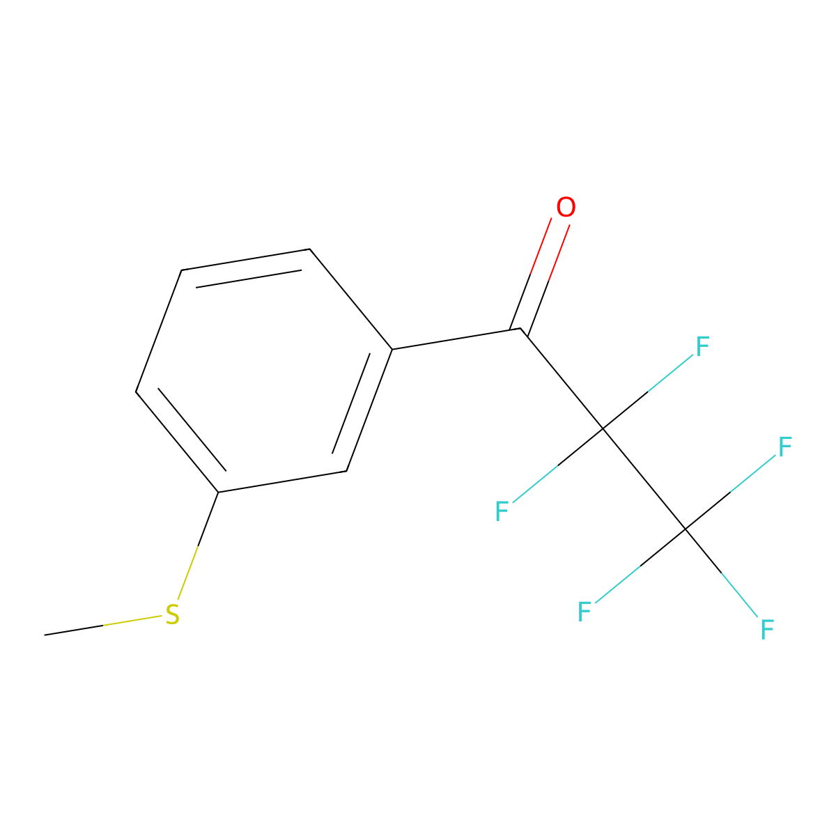 3'-Methylthio-2,2,3,3,3-pentafluoropropiophenone molecular structure, CAS 1352217-55-0
