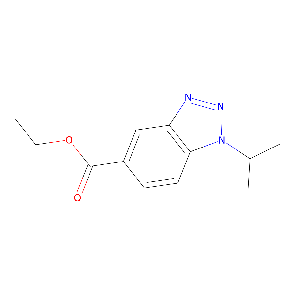 Ethyl 1-isopropyl-1,2,3-benzotriazole-5-carboxylate molecular structure, CAS 1352217-61-8