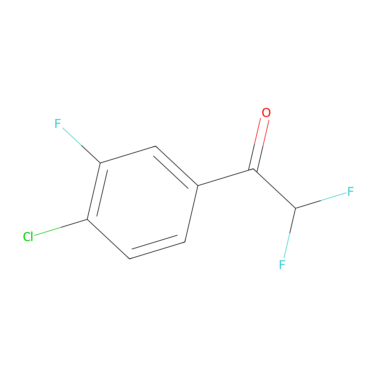1-(4-Chloro-3-fluorophenyl)-2,2-difluoroethanone molecular structure, CAS 1352217-65-2