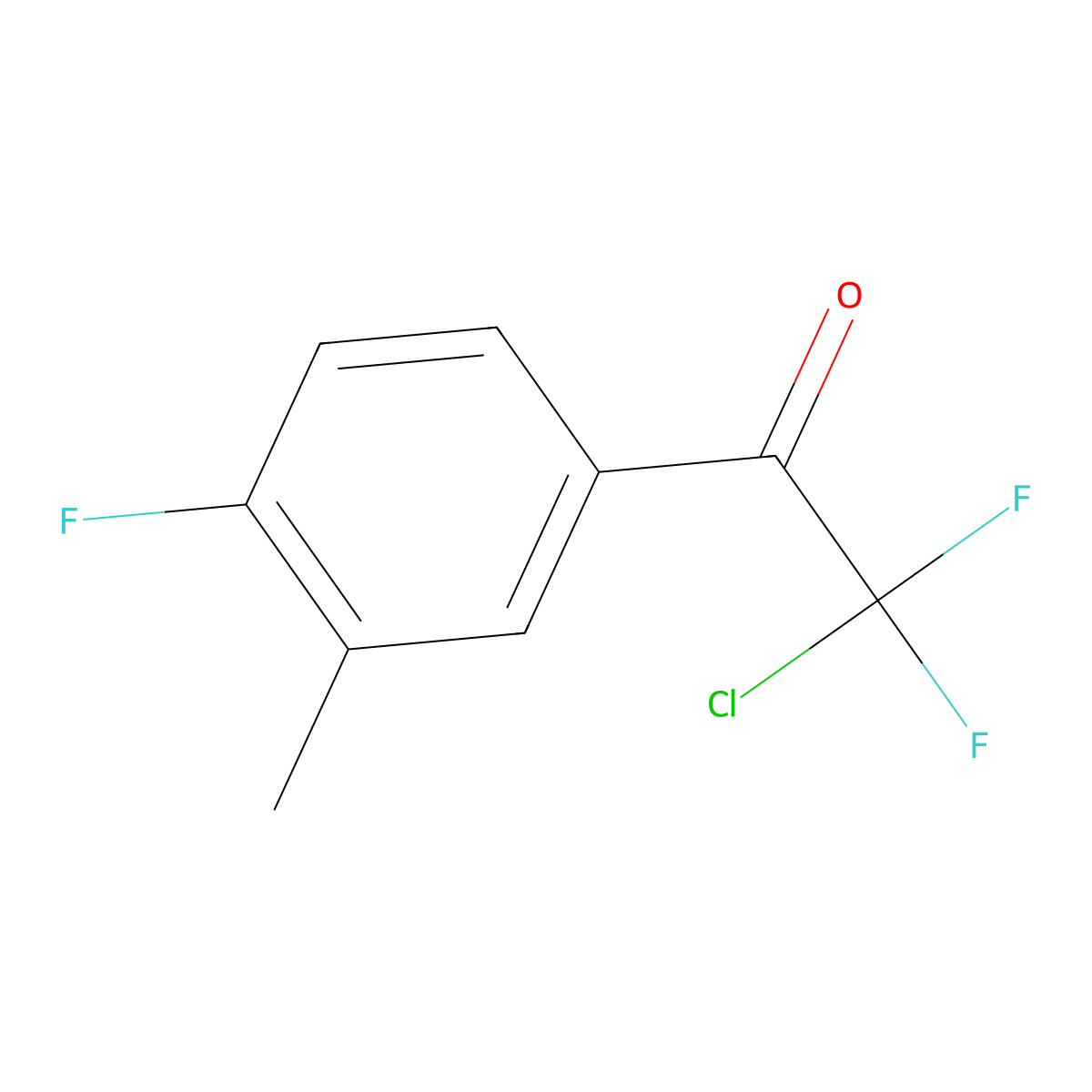 2-Chloro-2,2-difluoro-1-(4-fluoro-3-methylphenyl)ethanone molecular structure, CAS 1352217-79-8