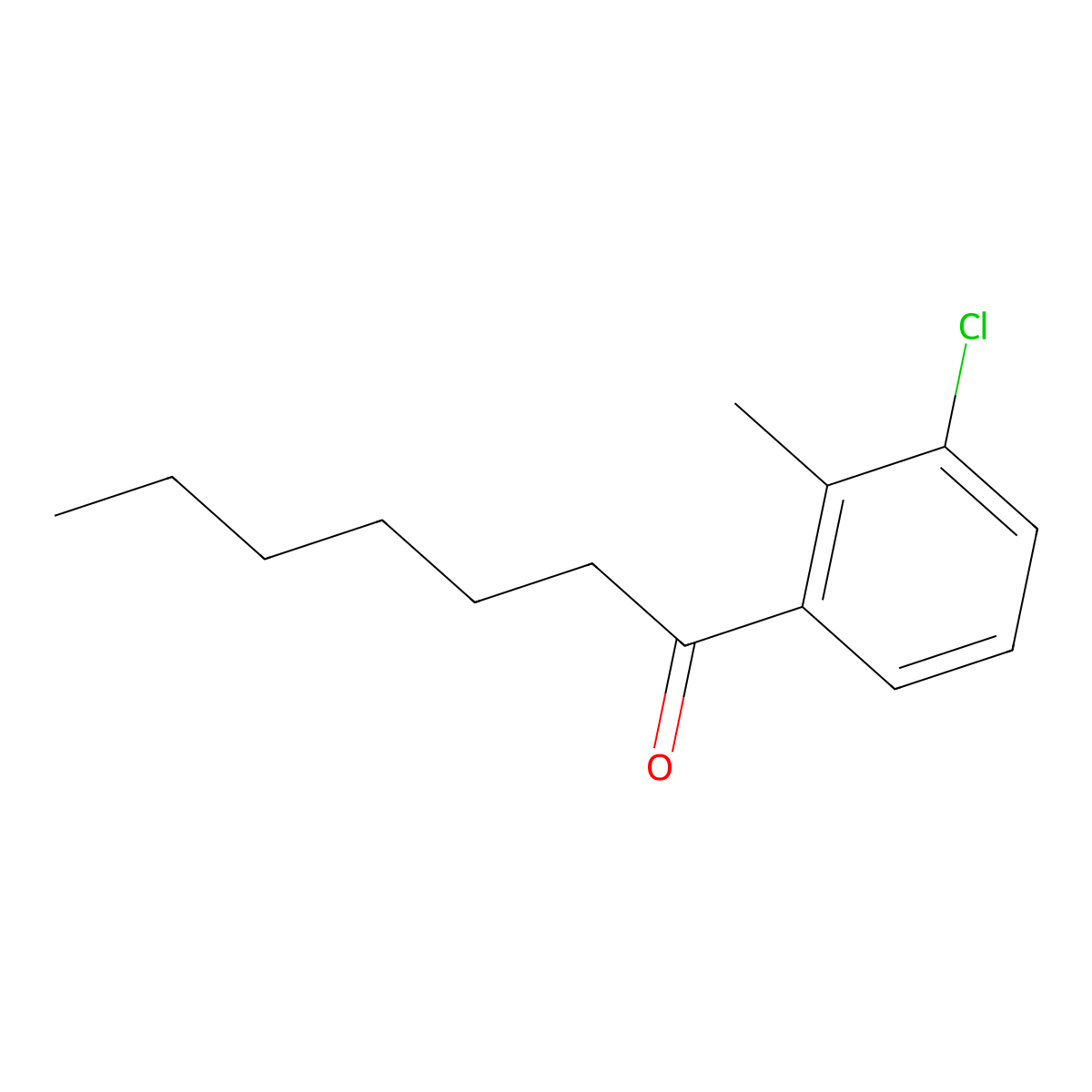 1-(3-Chloro-2-methylphenyl)heptan-1-one molecular structure, CAS 1352217-81-2