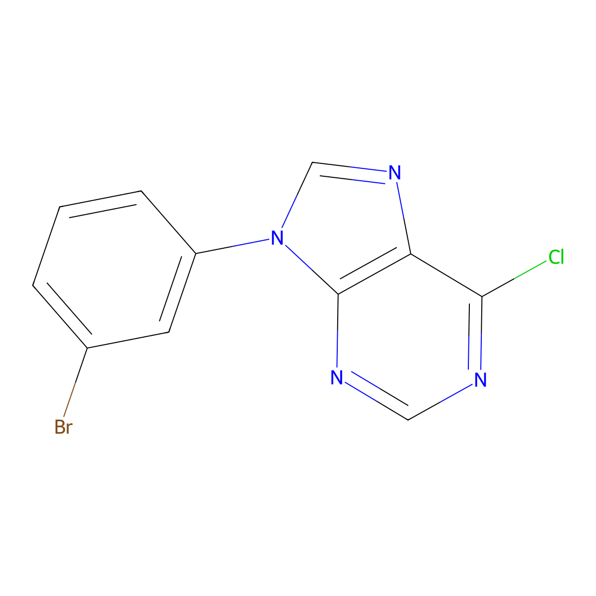 9-(3-Bromophenyl)-6-chloro-9H-purine molecular structure, CAS 1352217-85-6