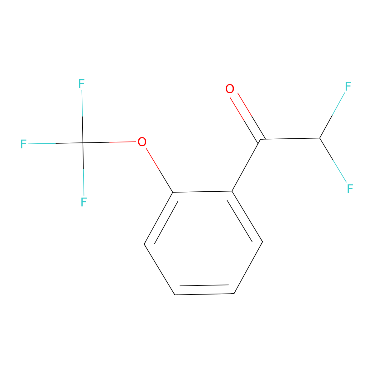 2,2-Difluoro-1-(2-(trifluoromethoxy)phenyl)ethanone molecular structure, CAS 1352218-02-0