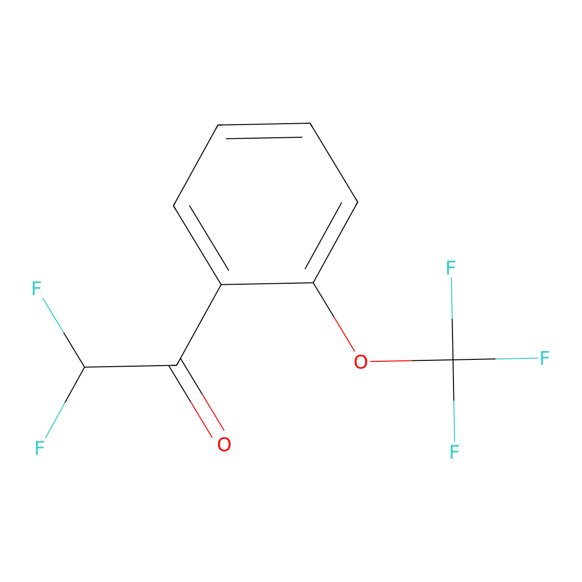 2,2-Difluoro-1-(2-(trifluoromethoxy)phenyl)ethanone molecular structure, CAS 1352218-02-0