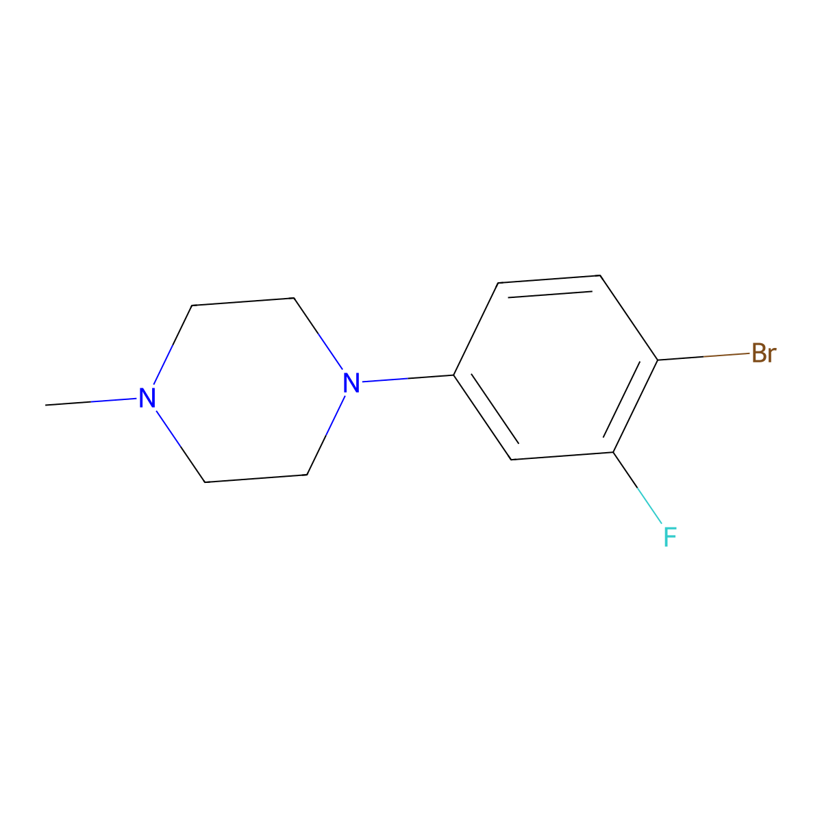 1-(4-Bromo-3-fluorophenyl)-4-methylpiperazine molecular structure, CAS 1352219-02-3