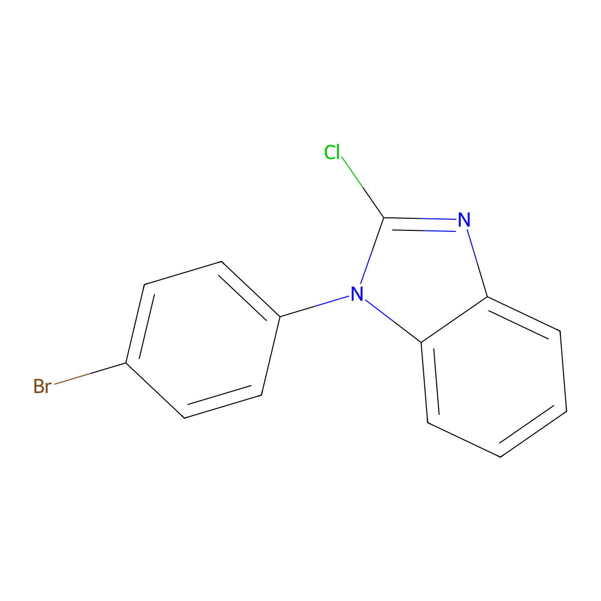 1-(4-Bromo-phenyl)-2-chloro-1H-benzoimidazole molecular structure, CAS 1352219-18-1