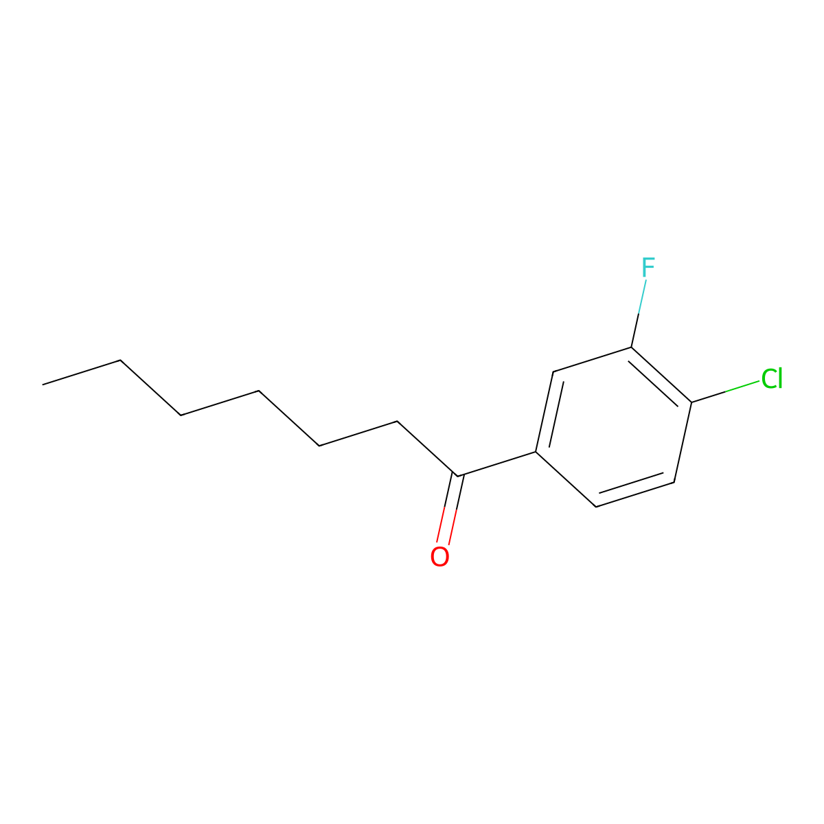 1-(4-Chloro-3-fluorophenyl)heptan-1-one molecular structure, CAS 1352221-83-0