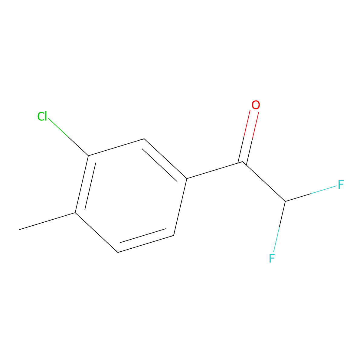 1-(3-Chloro-4-methylphenyl)-2,2-difluoroethanone molecular structure, CAS 1352222-18-4