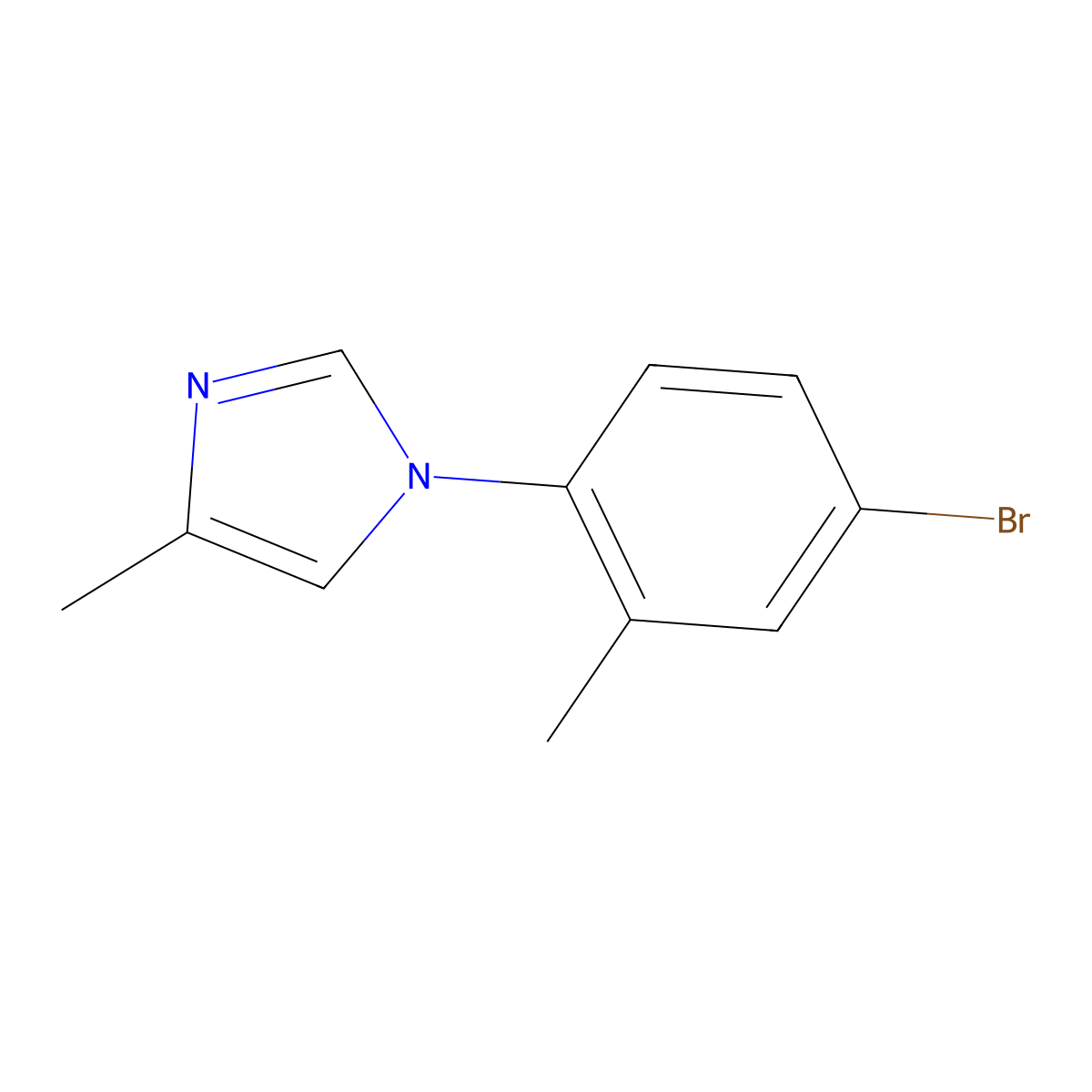 1H-Imidazole, 1-(4-bromo-2-methylphenyl)-4-methyl- molecular structure, CAS 1352222-48-0