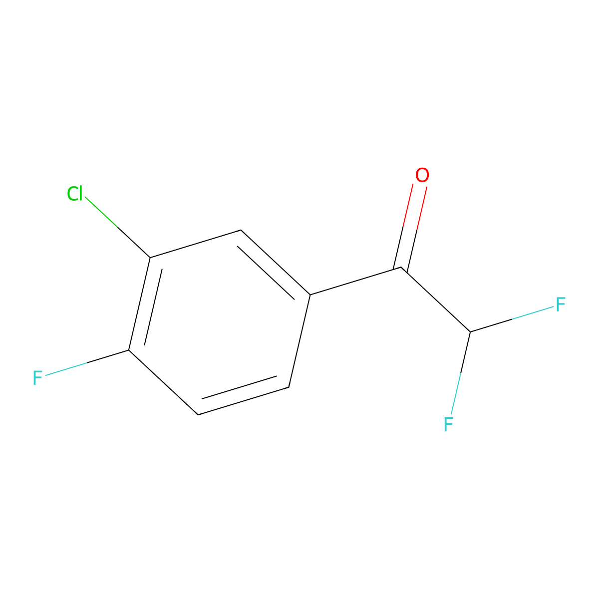 1-(3-Chloro-4-fluorophenyl)-2,2-difluoroethanone molecular structure, CAS 1352223-06-3
