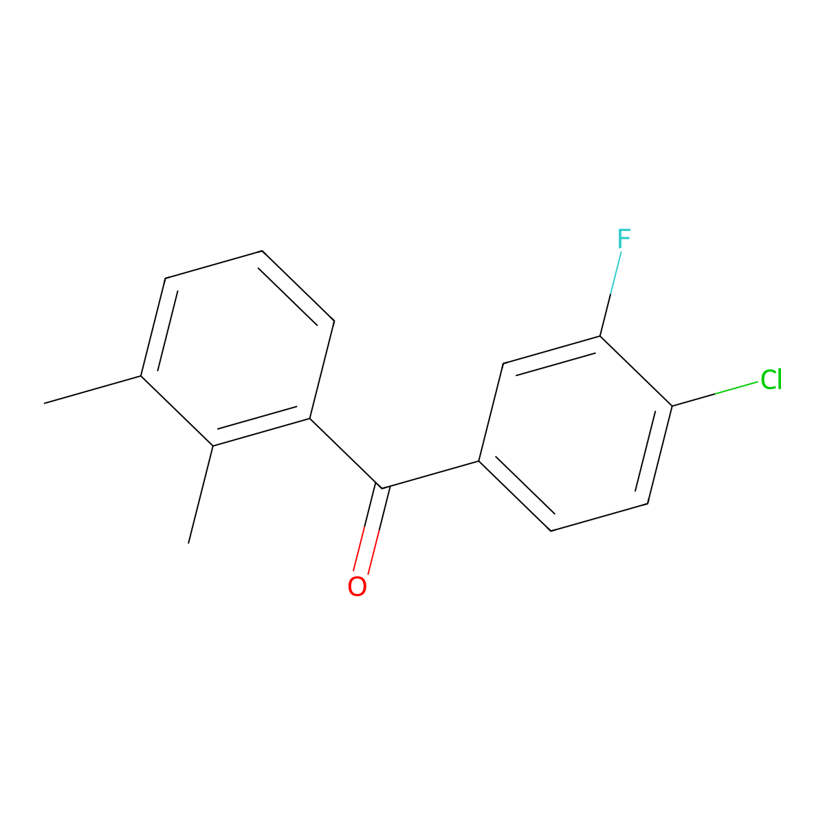 (4-Chloro-3-fluorophenyl)(2,3-dimethylphenyl)methanone molecular structure, CAS 1352223-59-6