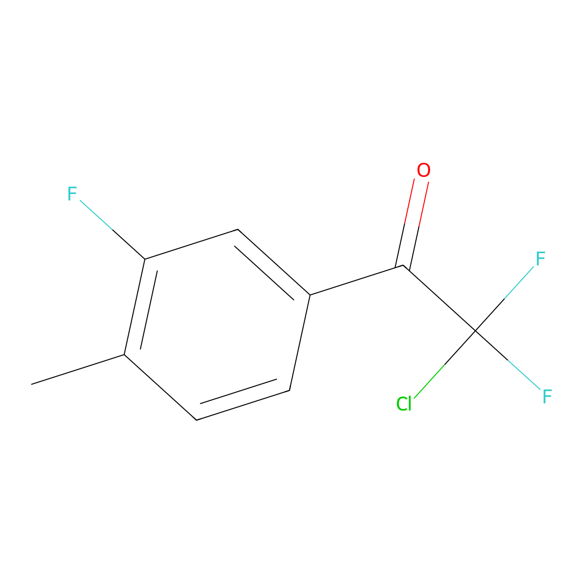2-Chloro-2,2-difluoro-1-(3-fluoro-4-methylphenyl)ethanone molecular structure, CAS 1352223-94-9